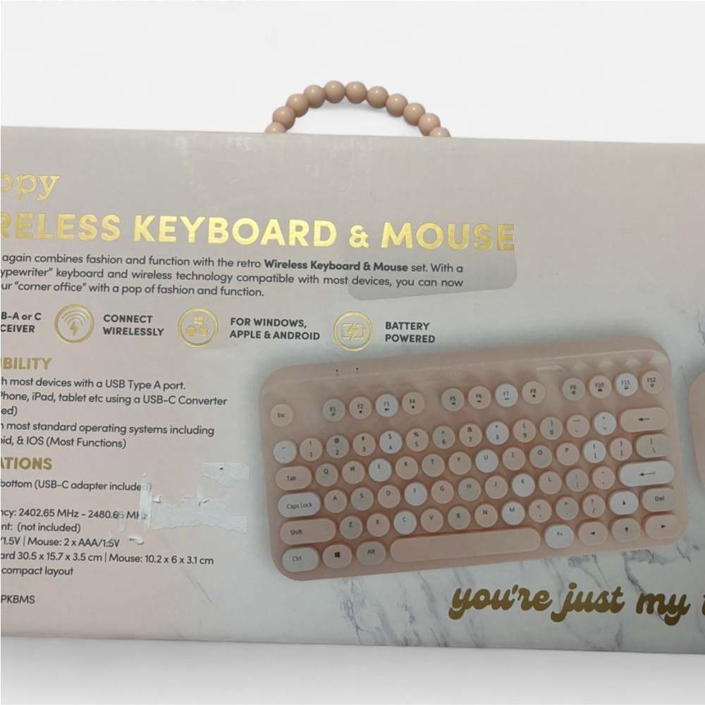 XO Poppy Pink Wireless Keyboard and Mouse - Picture 2 of 2